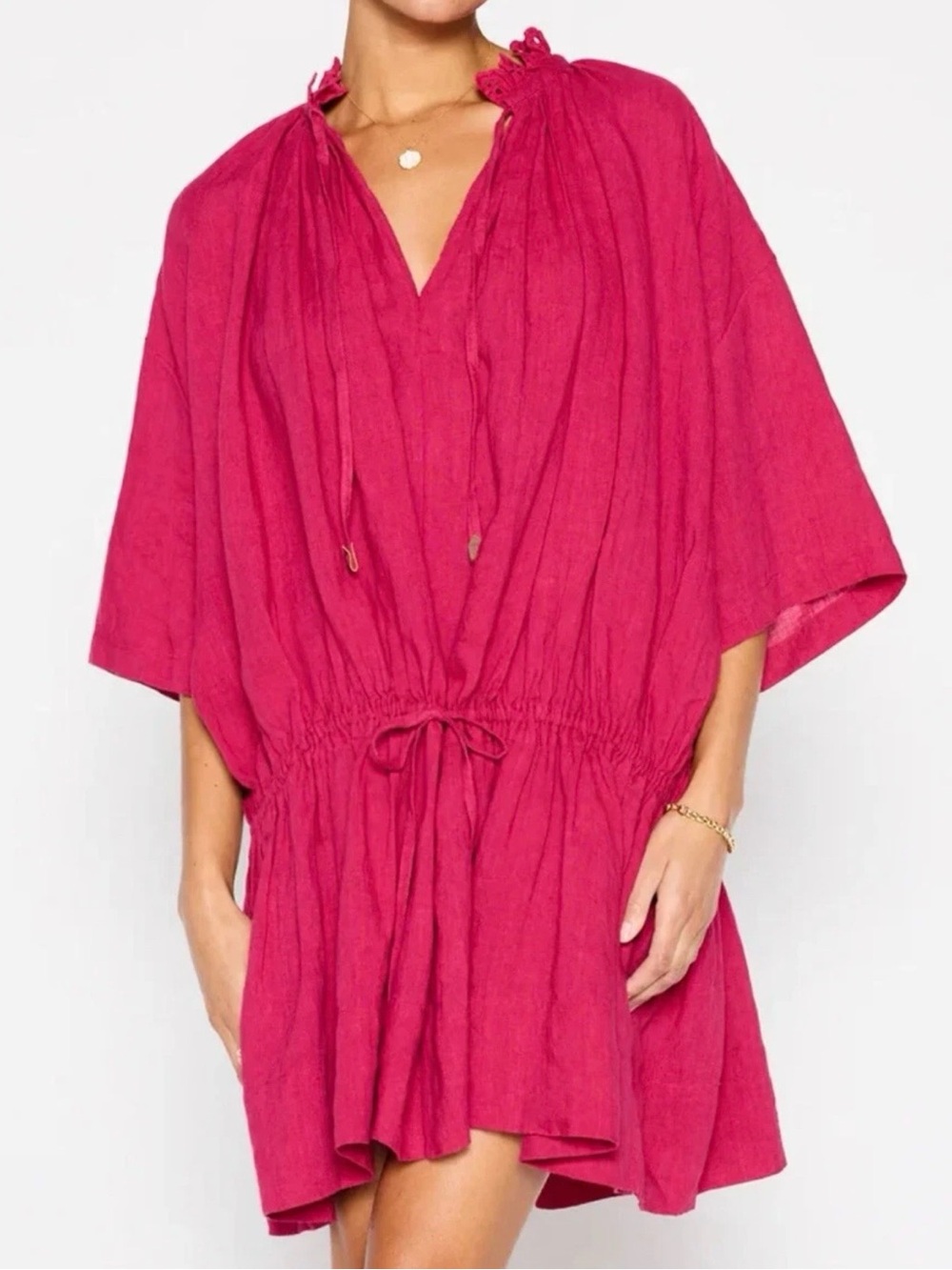 Brochu Walker St Tropez Dress Linen Pink